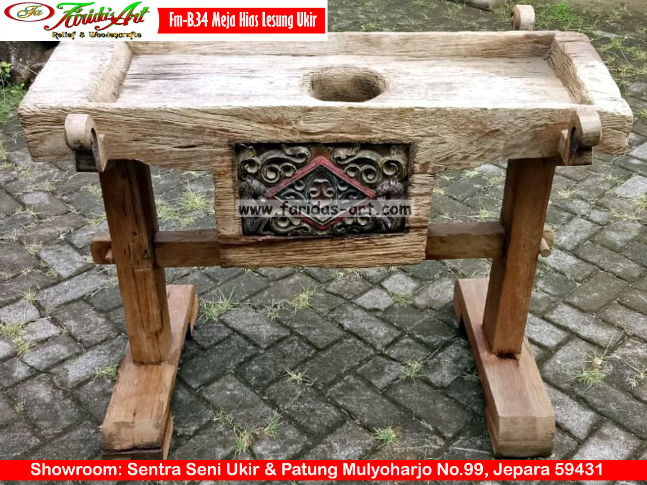 Meja Hias/Makan - Lesung Ukir 24