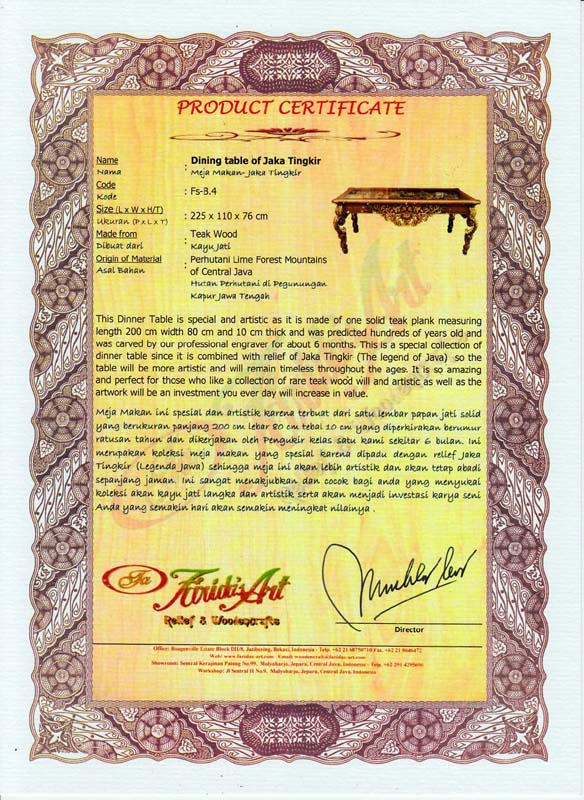 Meja Makan - Joko Tingkir