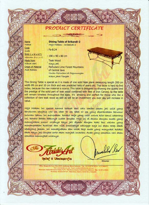 Meja Makan - Srikandi 2