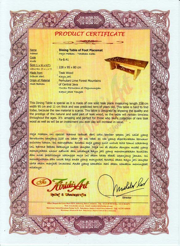 Meja Makan - Tatakan Kaki