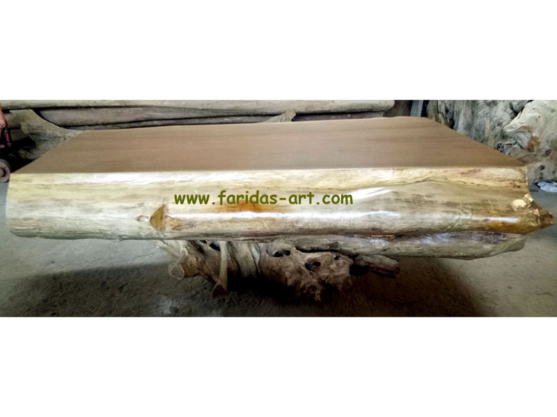 Meja Tamu - Natural Solid 3 (Log Belah)