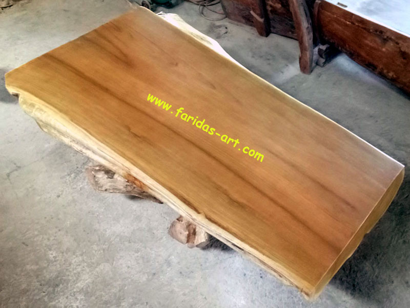 Meja Tamu - Natural Solid 3 (Log Belah)