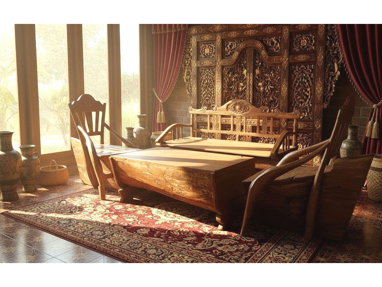 Meja Tamu Set - Bekas Prau